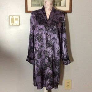 Apt. 9 Purple & Black Satin Robe